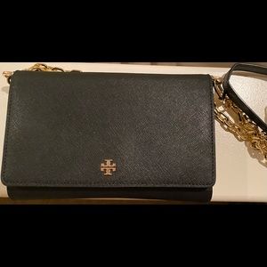 Tory Burch Black Emerson Chain Wallet